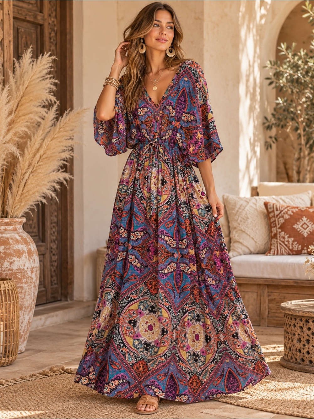 World Market Bohemian Maxi Dress